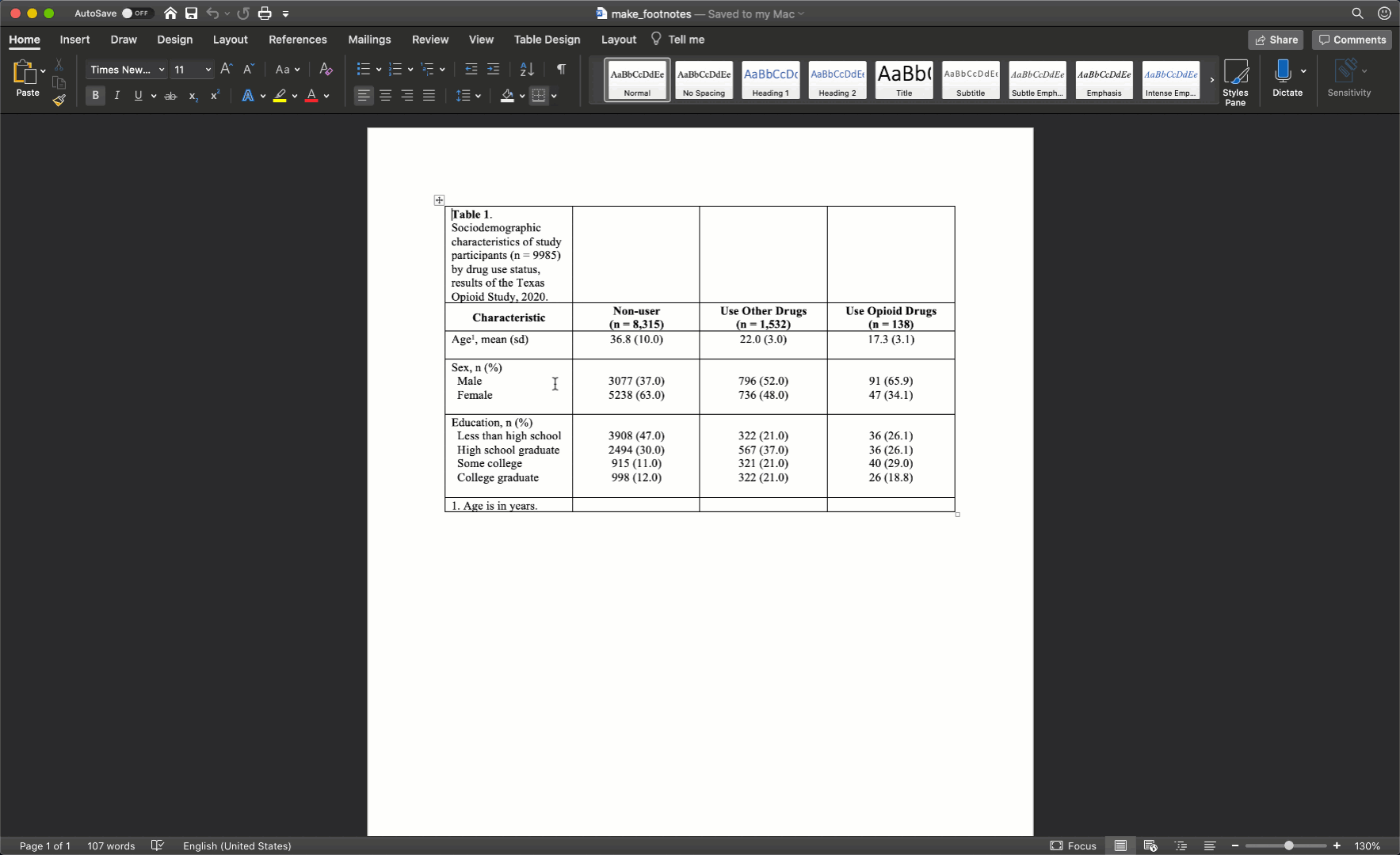 A gif showing the superscript button in Microsoft Word.