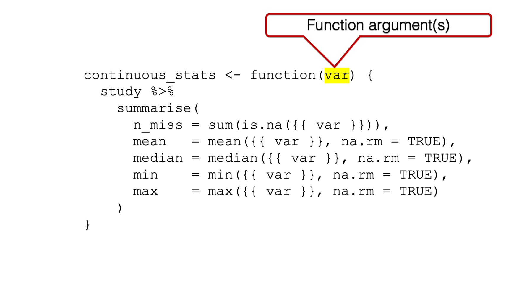 The function argument(s).